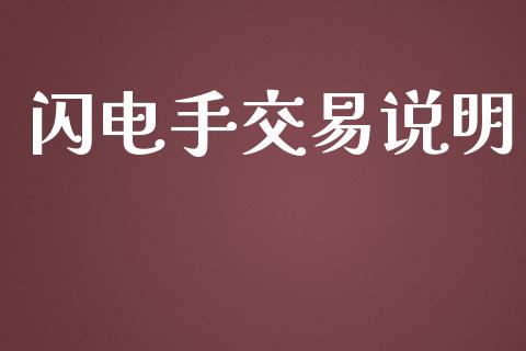 闪电手交易说明_https://wap.qdlswl.com_理财投资_第1张