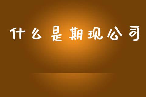 什么是期现公司_https://wap.qdlswl.com_证券新闻_第1张
