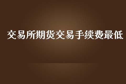 交易所期货交易手续费最低_https://wap.qdlswl.com_理财投资_第1张