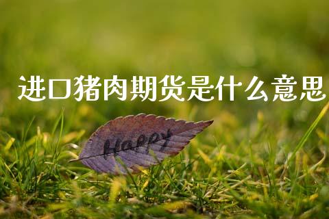 进口猪肉期货是什么意思_https://wap.qdlswl.com_财经资讯_第1张