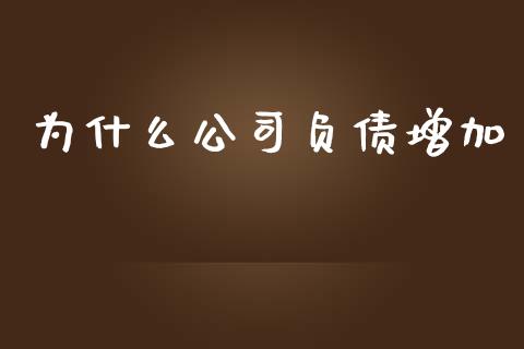 为什么公司负债增加_https://wap.qdlswl.com_财经资讯_第1张