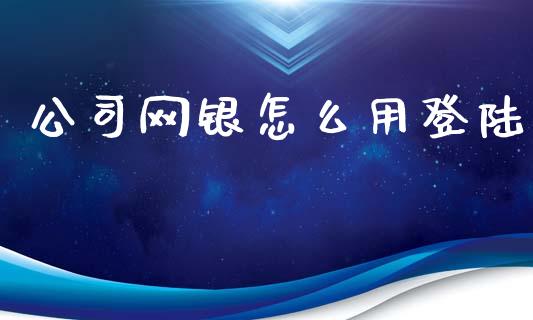 公司网银怎么用登陆_https://wap.qdlswl.com_财经资讯_第1张