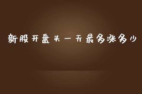 新股开盘头一天最多涨多少_https://wap.qdlswl.com_全球经济_第1张