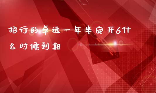 招行的卓远一年半定开6什么时候到期_https://wap.qdlswl.com_全球经济_第1张