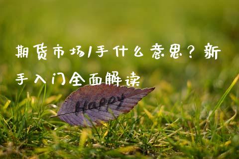 期货市场1手什么意思？新手入门全面解读_https://wap.qdlswl.com_财经资讯_第1张