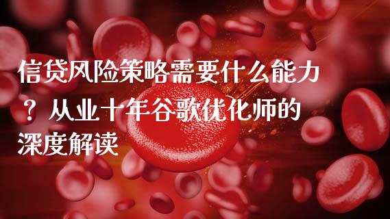 信贷风险策略需要什么能力？ 从业十年谷歌优化师的深度解读_https://wap.qdlswl.com_全球经济_第1张