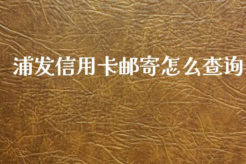 浦发信用卡邮寄怎么查询_https://wap.qdlswl.com_证券新闻_第1张