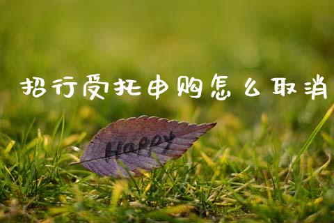 招行受托申购怎么取消_https://wap.qdlswl.com_理财投资_第1张