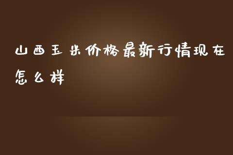 山西玉米价格最新行情现在怎么样_https://wap.qdlswl.com_全球经济_第1张