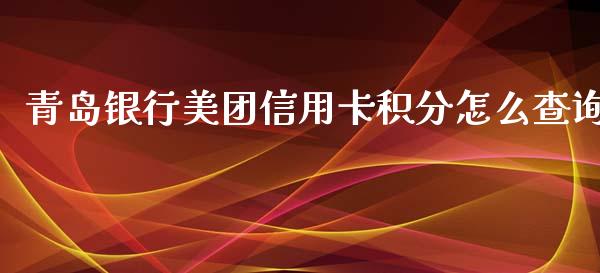 青岛银行美团信用卡积分怎么查询_https://wap.qdlswl.com_全球经济_第1张