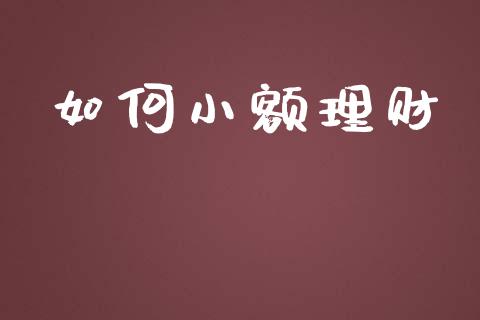 如何小额理财_https://wap.qdlswl.com_理财投资_第1张