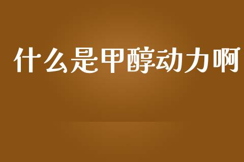 什么是甲醇动力啊_https://wap.qdlswl.com_证券新闻_第1张