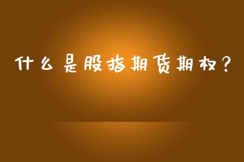 什么是股指期货期权？_https://wap.qdlswl.com_证券新闻_第1张