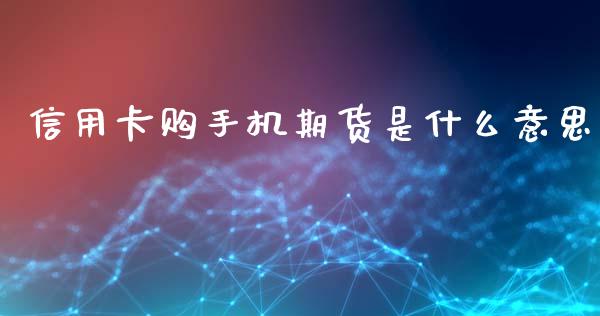 信用卡购手机期货是什么意思_https://wap.qdlswl.com_理财投资_第1张