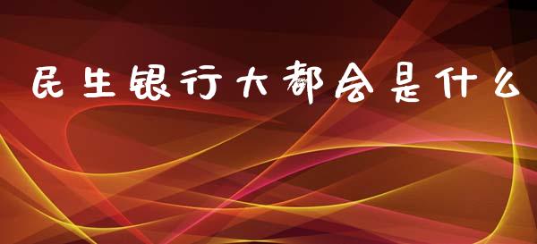 民生银行大都会是什么_https://wap.qdlswl.com_理财投资_第1张