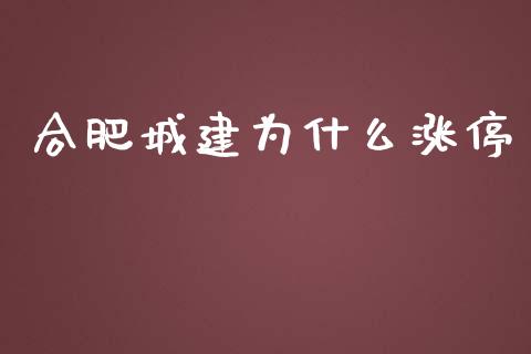 合肥城建为什么涨停_https://wap.qdlswl.com_全球经济_第1张