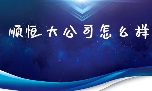 顺恒大公司怎么样_https://wap.qdlswl.com_理财投资_第1张