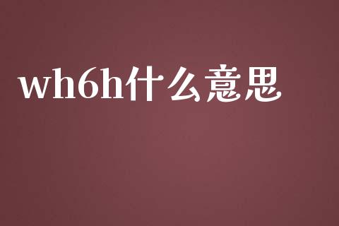 wh6h什么意思_https://wap.qdlswl.com_证券新闻_第1张