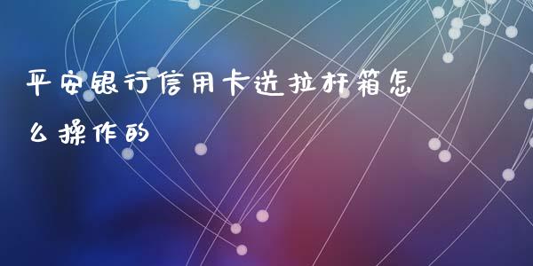 平安银行信用卡送拉杆箱怎么操作的_https://wap.qdlswl.com_理财投资_第1张