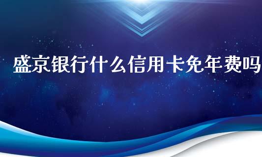 盛京银行什么信用卡免年费吗_https://wap.qdlswl.com_理财投资_第1张