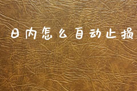 日内怎么自动止损_https://wap.qdlswl.com_证券新闻_第1张