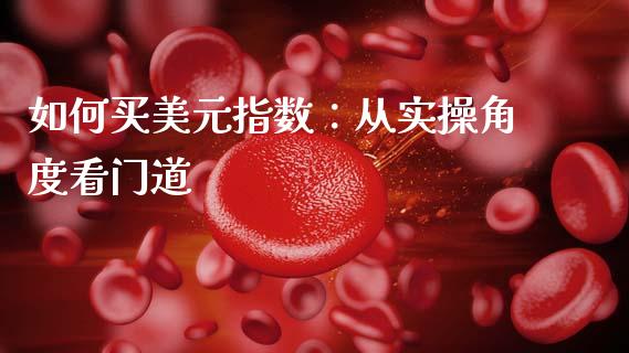 如何买美元指数：从实操角度看门道_https://wap.qdlswl.com_全球经济_第1张