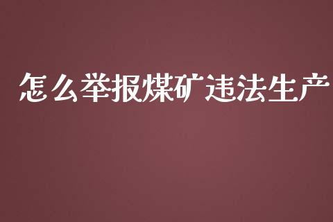 怎么举报煤矿违法生产_https://wap.qdlswl.com_理财投资_第1张