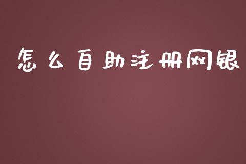 怎么自助注册网银_https://wap.qdlswl.com_理财投资_第1张