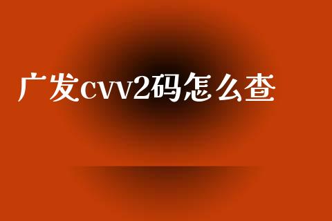 广发cvv2码怎么查_https://wap.qdlswl.com_理财投资_第1张