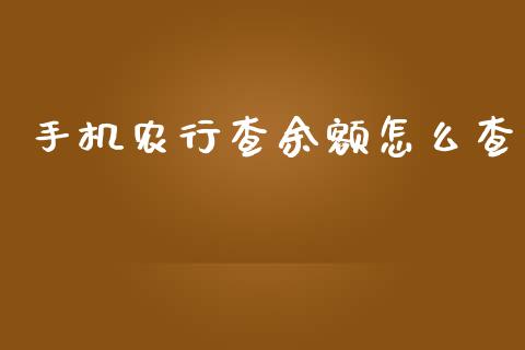 手机农行查余额怎么查_https://wap.qdlswl.com_证券新闻_第1张