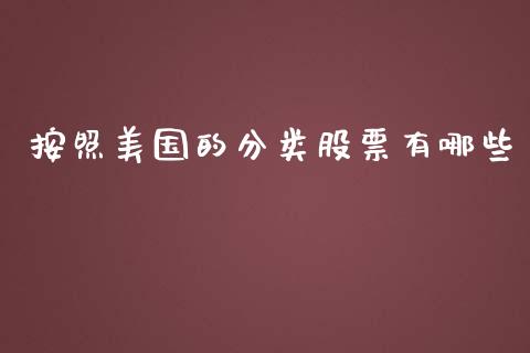 按照美国的分类股票有哪些_https://wap.qdlswl.com_财经资讯_第1张