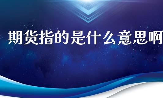 期货指的是什么意思啊_https://wap.qdlswl.com_全球经济_第1张