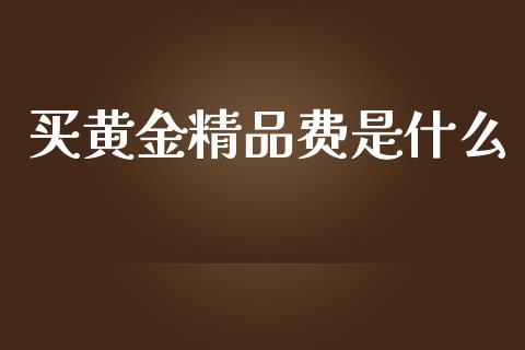 买黄金精品费是什么_https://wap.qdlswl.com_理财投资_第1张