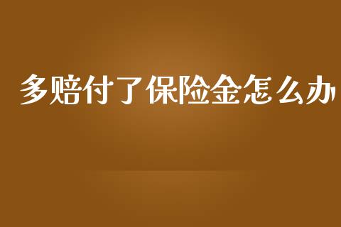 多赔付了保险金怎么办_https://wap.qdlswl.com_财经资讯_第1张