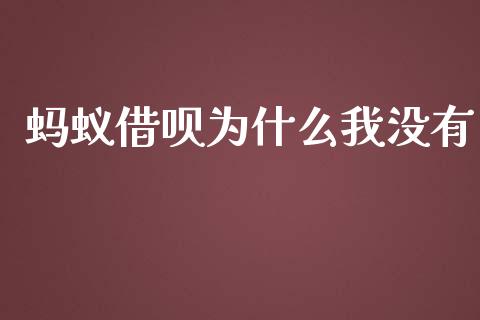 蚂蚁借呗为什么我没有_https://wap.qdlswl.com_证券新闻_第1张