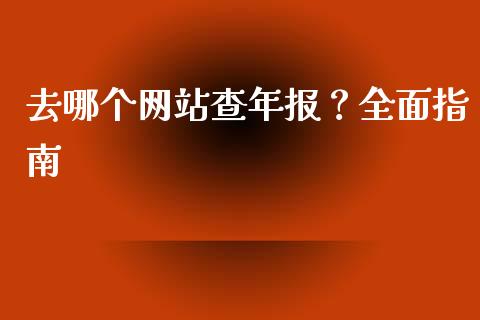 去哪个网站查年报？全面指南_https://wap.qdlswl.com_财经资讯_第1张