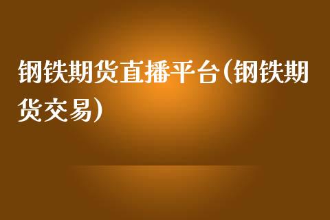 钢铁期货直播平台(钢铁期货交易)_https://wap.qdlswl.com_全球经济_第1张