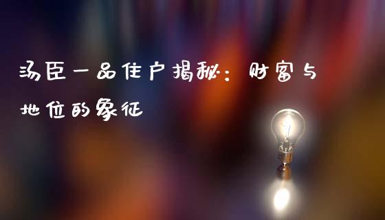 汤臣一品住户揭秘：财富与地位的象征_https://wap.qdlswl.com_理财投资_第1张