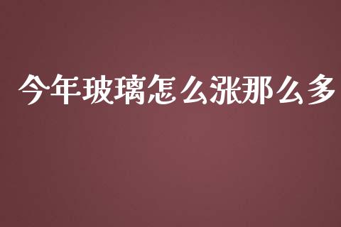 今年玻璃怎么涨那么多_https://wap.qdlswl.com_理财投资_第1张