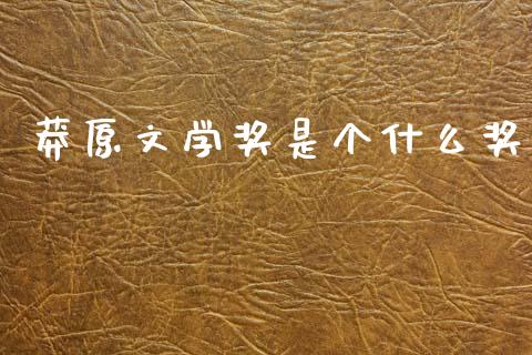 莽原文学奖是个什么奖_https://wap.qdlswl.com_财经资讯_第1张