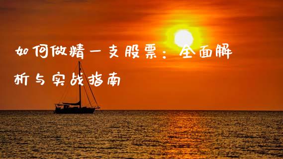如何做精一支股票：全面解析与实战指南_https://wap.qdlswl.com_理财投资_第1张