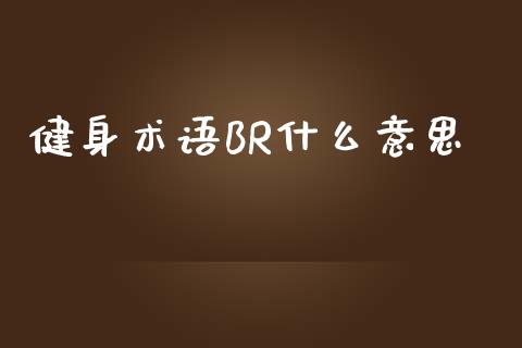 健身术语BR什么意思_https://wap.qdlswl.com_财经资讯_第1张