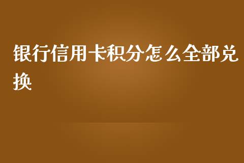 银行信用卡积分怎么全部兑换_https://wap.qdlswl.com_理财投资_第1张