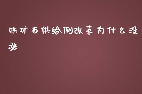 铁矿石供给侧改革为什么没涨_https://wap.qdlswl.com_财经资讯_第1张