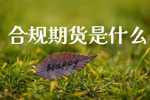 合规期货是什么_https://wap.qdlswl.com_财经资讯_第1张
