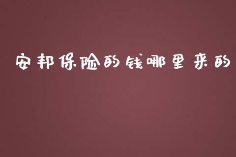 安邦保险的钱哪里来的_https://wap.qdlswl.com_理财投资_第1张