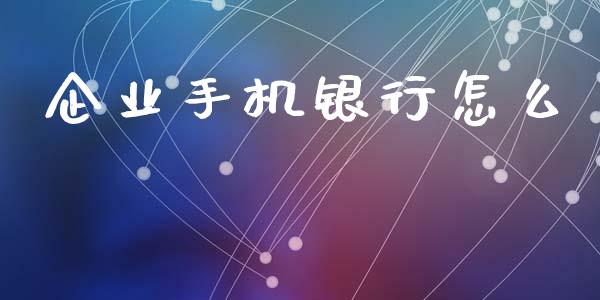 企业手机银行怎么_https://wap.qdlswl.com_理财投资_第1张