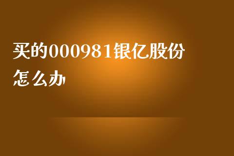 买的000981银亿股份怎么办_https://wap.qdlswl.com_证券新闻_第1张