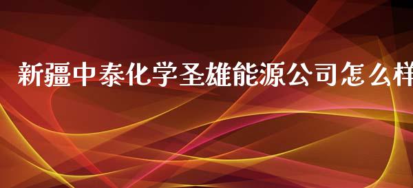 新疆中泰化学圣雄能源公司怎么样_https://wap.qdlswl.com_全球经济_第1张