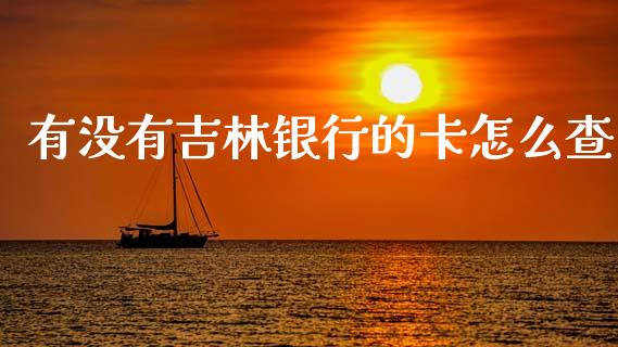有没有吉林银行的卡怎么查_https://wap.qdlswl.com_全球经济_第1张